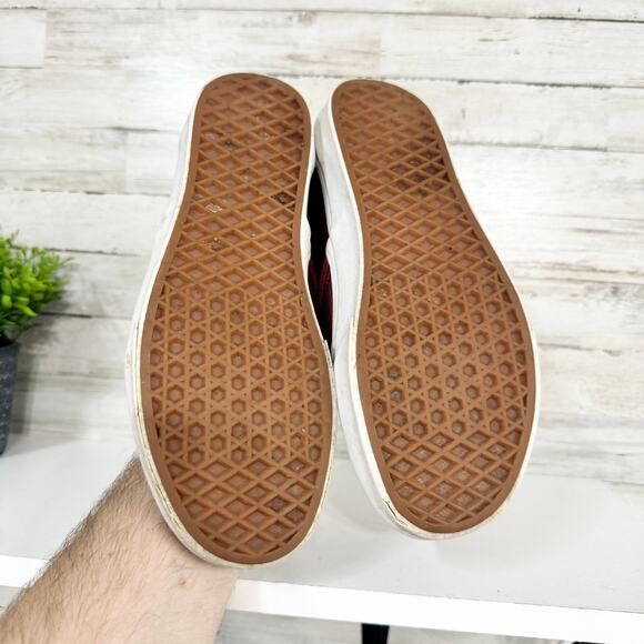 Vans Women Burgundy Vans Off The Wall Slip On Sneakers Shoes Size 8 - Picture 4 of 5
